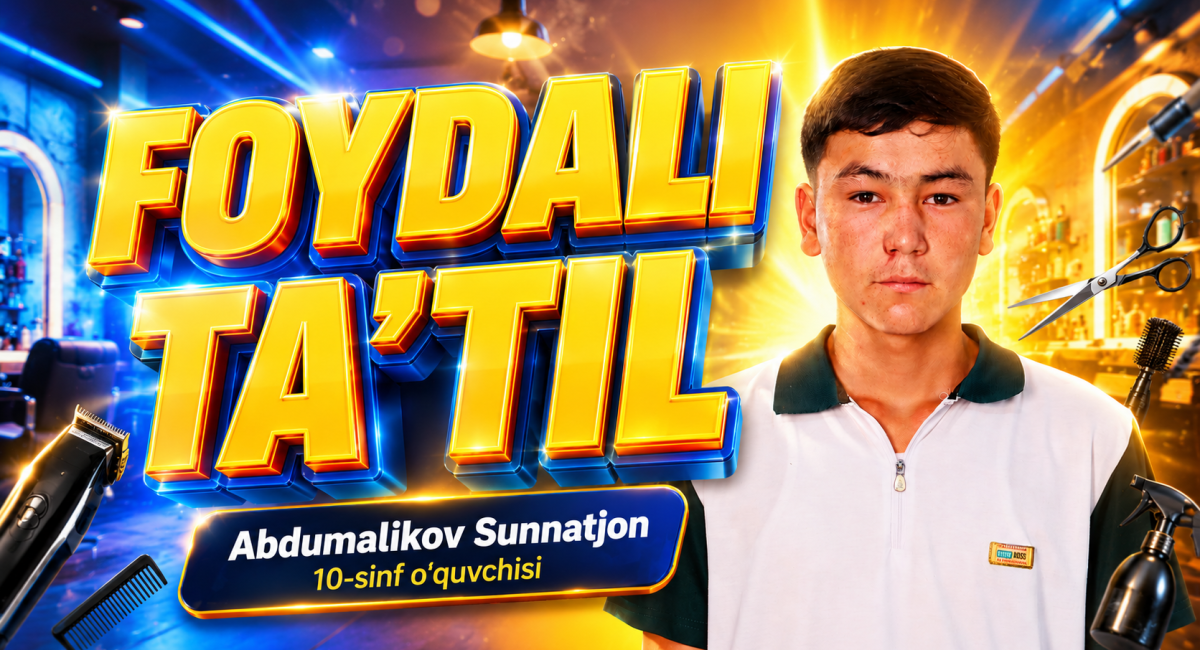 Sartaroshlik bilan muvaffaqiyatga erishayotgan maktab o‘quvchisi!